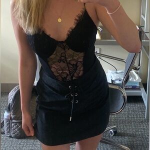 Revolve Superdown black lace bodysuit